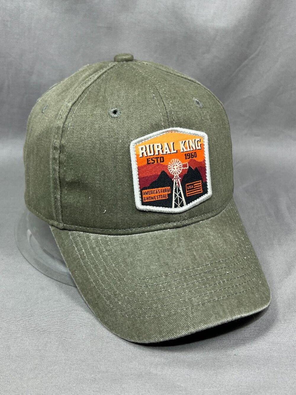 Rural King Strapback Hat Cap Green Agriculture Farmer Rancher Adjustable Mens